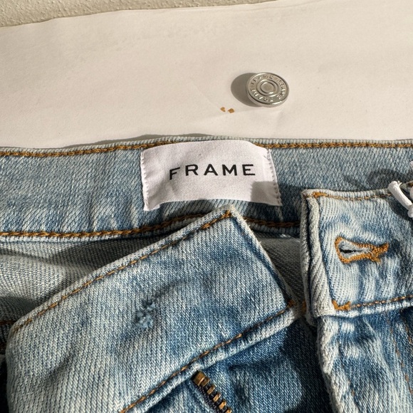 New button off Light Blue Denim Jeans Frame 32 slim fit mid rise - Picture 3 of 8